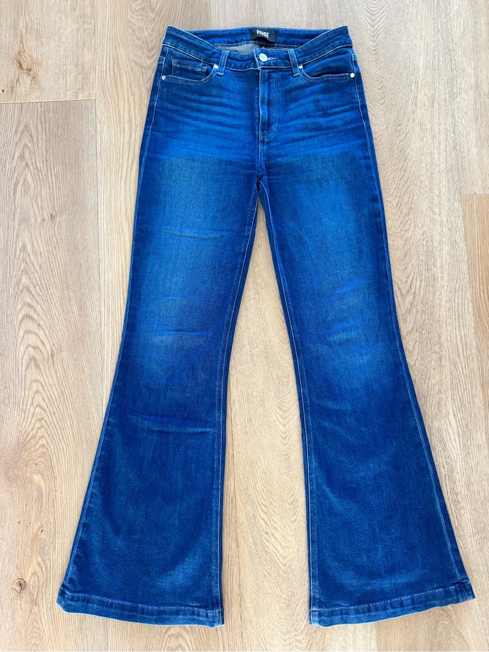 PAIGE Genevieve Flare Denim Jeans Highrise Blue 70s 29